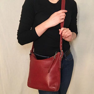COACH RED LEATHER CROSSBODY BAG